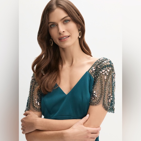 NWT Xscape Lana blue embellished wedding guest mother of the bride bridesmaid 10 - Picture 6 of 9